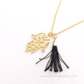 Hand Of Fatima Pendant Tassel Necklaces For Women